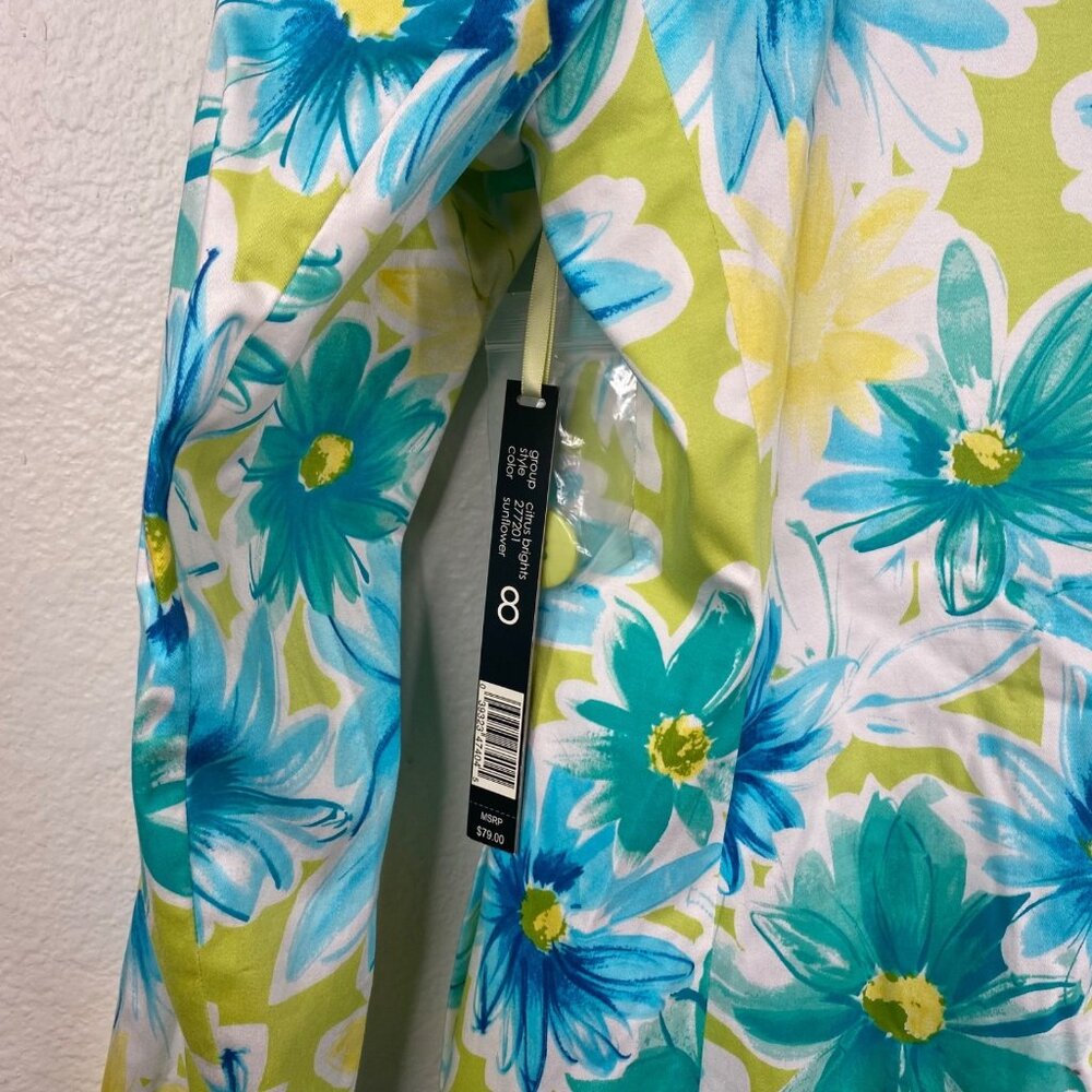 Pierre Cardin Jacket Blazer Women's Sz 8 Lightweight Floral Bright Spring NWT - Picture 5 of 16